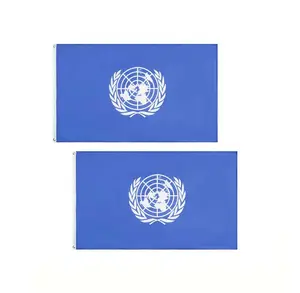 थोक 100% पॉलिएस्टर 3x5ft स्टॉक संयुक्त राष्ट्र अंतरराष्ट्रीय संयुक्त राष्ट्र ध्वज