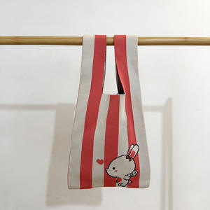 패션 레이디의 니트 자카드 스트라이프 동물 토트 백 귀여운 만화 쇼핑백 스트라이프 핸드백 사용자 정의 로고 - Product Image 6