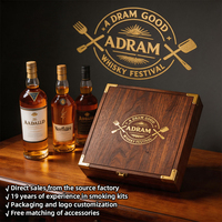 Kit de fumage de whisky de luxe co-marqué OEM personnalisé pour festival du whisky, idéal pour les amateurs de whisky et les outils de barman à domicile