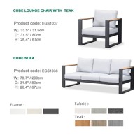 Express Garden CUBE Modernes Aluminium Outdoor-Luxus-Sofa-Set - Wasserdicht, Langlebig, Umweltfreundlich, Rostfrei, Villa-Teakholz