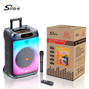 SING-E Zqs15125 Nhà Máy Trực Tiếp 15 Inch Xách Tay Xe Đẩy Loa Karaoke Với Pin Dung lượng Lớn Cho Bên Ngoài Trời & DJ - Product Image 1