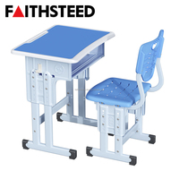 En promotion : Pupitres et chaises d'école personnalisables en panneaux de densité métallique pour salles de classe d'écoles primaires – Chaise et pupitre pour élèves