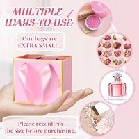 Mini sac cadeau en papier métallisé avec poignée, petit sac cadeau, remerciement, cadeau de fête pour la fête des mères, mariage, remise de diplôme, rose bébé, or