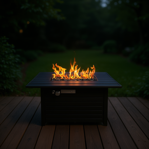 Mesa para Fogatas de Acero Corten de 25H X 42W, Calentador de Jardín Moderno de Bioetanol para Exteriores, Color Negro - Product Image 2