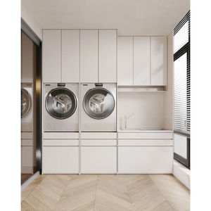 <span class=keywords><strong>Mueble</strong></span> de Baño Blanco Personalizado para Balcón, Impermeable, con Lavabo, Moderno y Sencillo, de Acero Inoxidable, con <span class=keywords><strong>Lavadora</strong></span> - Product Image 1