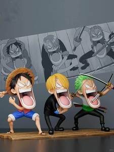 Lot de 3 figurines PVC Q Version One Piece : Luffy, Zoro et <span class=keywords><strong>Sanji</strong></span> (le Trio Affamé) - Product Image 2