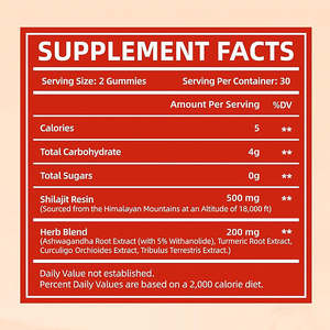 Gomitas de Shilajit y Miel de Grado Alimenticio OEM - Gomitas Orgánicas del Himalaya con Vitaminas para Adultos para el Control de Energía - Product Image 2