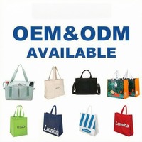 Sac fourre-tout en toile avec logo personnalisé, en coton recyclé, avec poignées, grande capacité, pour le shopping, les voyages, les cadeaux