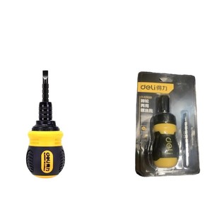 Deli Multi Functional Ratchet <b>Screwdriver</b> Phillips Bit 90mm Magnetic Household Tool - Product Image 2