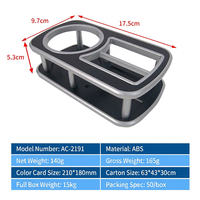 AC-2191 Porte-gobelet universel pour tableau de bord de voiture, organisateur de rangement multifonctionnel pour voiture avec adhésif 3M pour téléphone, clés, cartes