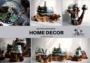 Handmade tan chảy thủy tinh trên lũa Bình độc đáo hồ cạn bình thủy tinh cho trang trí nội thất mặt hàng Chậu hoa trồng - Product Image 4