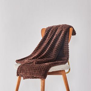 フランネルブランケット小さなグリッドチェック柄インターロックオフィスランチブレイク