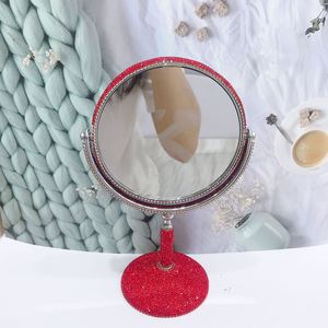 <span class=keywords><strong>Espejo</strong></span> <span class=keywords><strong>de</strong></span> <span class=keywords><strong>pie</strong></span> alto con incrustaciones <span class=keywords><strong>de</strong></span> diamantes <span class=keywords><strong>de</strong></span> gama alta <span class=keywords><strong>de</strong></span> escritorio, <span class=keywords><strong>espejo</strong></span> <span class=keywords><strong>de</strong></span> <span class=keywords><strong>maquillaje</strong></span> circular galvanizado <span class=keywords><strong>de</strong></span> doble cara - Product Image 5