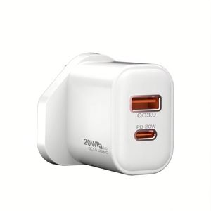 High Quality PD 20W 2 Port Power Charger Super Fast Wall <b>Adapter</b> <b>USB</b> A+C Travel Charger for Phone EU US UK <b>Plug</b> - Product Image 4
