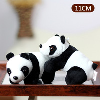 Porte-clés en peluche Panda personnalisé OEM en gros, breloque de téléphone en peluche douce, rembourrage en coton PP, cadeau anti-stress 11cm unisexe multi-générations