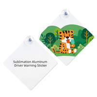 Impression personnalisée en aluminium vierge Sublimation Bébé à bord Panneaux d'avertissement avec ventouse Panneau d'avertissement de voiture à sublimation