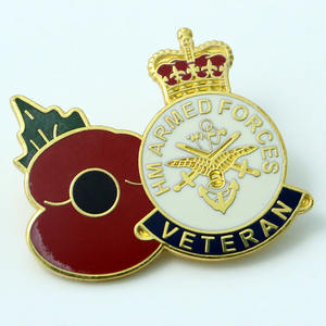 Emaye broş kırmızı gelincik çiçeği yaka rozetleri - Product Image 5