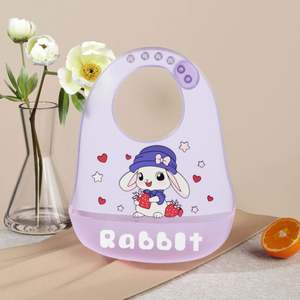 Baberos de Silicona para Bebé Personalizables al por Mayor, Cómodos, Suaves, Fáciles de Ajustar, Cierre de Botón, Impermeables, Libres de BPA, con Estampados - Product Image 4