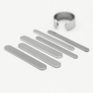 Custom Split Silver Aluminum Chunky Open 12Mm Blank C-<b>Ring</b> Signet Bar Flat Plane <b>Initial</b> <b>Rings</b> Blanks - Product Image 3