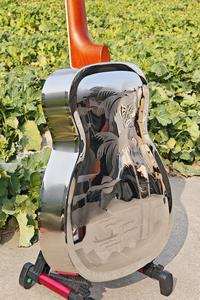Guitarra Resonadora Aiersi de Fábrica, de Latón Metálico con Patrón de Árbol Hawaiano, Cono Único, Puente Biscuit Brillante, para <span class=keywords><strong>Bluegrass</strong></span> - Product Image 6