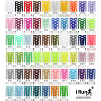 Lacets plats de sport IRun très résistants, lacets de baskets plats en polyester de qualité supérieure, 57 couleurs disponibles