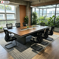 Table de conférence de direction moderne haut de gamme personnalisée JIUSHUN pour 10 à 12 personnes, idéale pour les salles de réunion de bureau