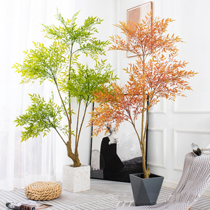 <span class=keywords><strong>Nandina</strong></span> artificial <span class=keywords><strong>roja</strong></span> resistente a los rayos UV con hojas realistas Planta de interior/exterior falsa de plástico para decoración festiva - Product Image 1