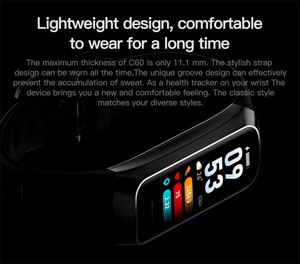 สมาร์ทวอทช์ LICHIP C60 สายรัดข้อมืออัจฉริยะ <span class=keywords><strong>F1</strong></span> นาฬิกาออกกำลังกาย LC60 สมาร์ทวอทช์ยอดนิยมปี 2024 2025 - Product Image 5