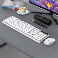 Usine personnalisée sans fil 2.4G blanc bureau à domicile ordinateur de bureau ordinateur de bureau clavier et souris sans fil ensemble clavier souris Combo