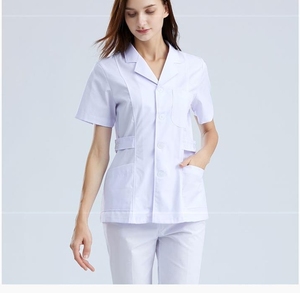 65% fibre de polyester + 35% <span class=keywords><strong>coton</strong></span> 180gsm uniformes à manches longues <span class=keywords><strong>infirmière</strong></span> femme médecin <span class=keywords><strong>Blouse</strong></span> travail coupe ajustée tunique - Product Image 2