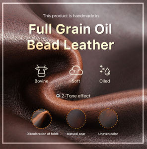 Borsa per Laptop in Vera Pelle Vintage Portatile di Grande Capacità con Tasca Personalizzabile per Viaggi d'Affari Macbook Pro 14 CF3067 - Product Image 6