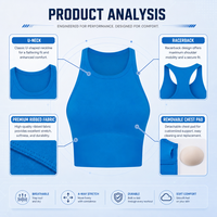 OEM ODM Débardeur de yoga pour femme, soutien-gorge de sport personnalisé avec étiquette privée, rembourrage amovible, dos nageur, pour entraînement, fitness et gym
