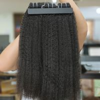 Extensions de cheveux humains 15A, lisses crépus, non traités, vierges brésiliens Remy, double trame machine, couleur naturelle