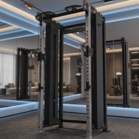 Appareil de musculation fonctionnel à double poulie réglable avec câble croisé et double pile de poids pour entraînement complet du corps à domicile
