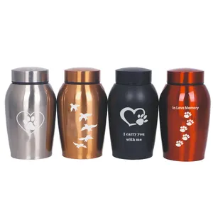 Guci Keramik untuk Hewan Peliharaan Kecil, Wadah Penyimpanan Abu yang Indah, Kenang-kenangan Peringatan yang Menawan untuk Hewan Peliharaan Kesayangan - Product Image 1