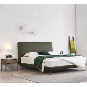 Set tempat tidur lembut gaya Modern, tempat tidur kulit kelas Hotel desain terbaru kamar tidur ukuran King
