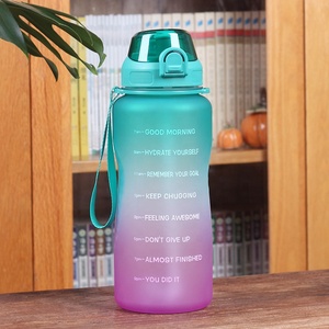 <span class=keywords><strong>2.2</strong></span> L批发塑料渐变运动激励水瓶2升带草带 - Product Image 2