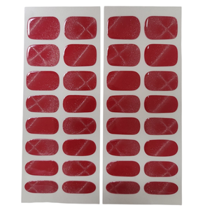 Autocollants pour ongles semi-durcis en gel UV rouge croisé d'origine coréenne, imperméables, en gros - Product Image 1