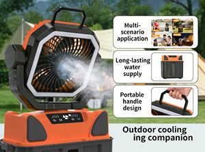Kipas Kabut Isi Ulang 6L Heavy Duty Baru dengan 4 Lubang Semprotan Air, Pendingin Lipat, Fungsi USB Bank Daya untuk Berkemah di Luar Ruangan dan Rumah Tangga - Product Image 2