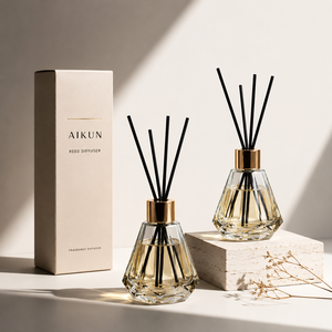 AIKUN Manufacturer Premium Glass <b>Reed</b> <b>Diffuser</b> Collection Custom Design Long Lasting Aroma <b>for</b> Home Decorative - Product Image 1