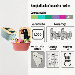 <span class=keywords><strong>Caja</strong></span> <span class=keywords><strong>de</strong></span> Juguetes para Niños con Tapa Compatible con <span class=keywords><strong>Lego</strong></span>, <span class=keywords><strong>Caja</strong></span> <span class=keywords><strong>de</strong></span> Almacenamiento Móvil <span class=keywords><strong>de</strong></span> Plástico con Ruedas para Habitación <span class=keywords><strong>de</strong></span> Niños y Niñas - Product Image 5
