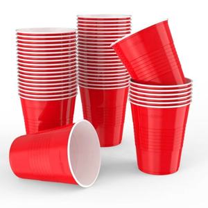 맞춤형 색상 레드 9 온스 졸업을위한 차가운 음료를위한 일회용 플라스틱 파티 컵 디 왈리 새해 50 포장 하나의 인쇄 된 가방 - Product Image 2