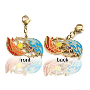Personalized Cartoon Charm Pendants Double Sided Hollow Design Custom Enamel Mini Charms Pendant Jewelry As Gift