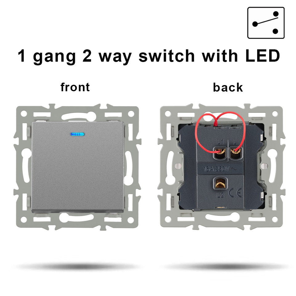 Interrupteur 1 poste 2 voies avec LED