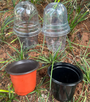 Pots de pépinière avec dôme d'humidité 4 "Pot de jardinage en plastique Transparent souple conteneurs de plantation tasses planteur pour semis