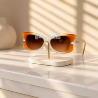 Nouvelles lunettes de soleil unisexes papillon œil de chat rétro polyvalentes style européen et américain, monture intégrale, protection UV400, verres PC verts, pour la photographie de rue