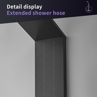 Colonne de douche murale noire en acier inoxydable écran led panneau de douche panneau mural numérique équipements de douche douche intelligente
