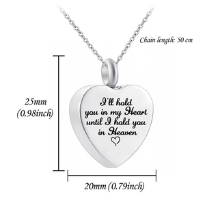 Collier pendentif en acier inoxydable coeur aimant en argent pour bijoux commémoratifs des cendres-<span class=keywords><strong>Je</strong></span> te tiendrai dans mon cœur jusqu'à ce que <span class=keywords><strong>je</strong></span> te tienne dedans - Product Image 2