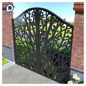 Prima Modernas Puertas Correderas de Hierro Forjado, Puerta Batiente de Seguridad Personalizable <span class=keywords><strong>para</strong></span> Jardín, Puertas de Hierro Forjado <span class=keywords><strong>para</strong></span> <span class=keywords><strong>Exteriores</strong></span> de Villas - Product Image 2