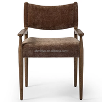 Fauteuil de salle à manger sans bras en bois de chêne massif antique du milieu du siècle avec dossier pour la maison et la cuisine
